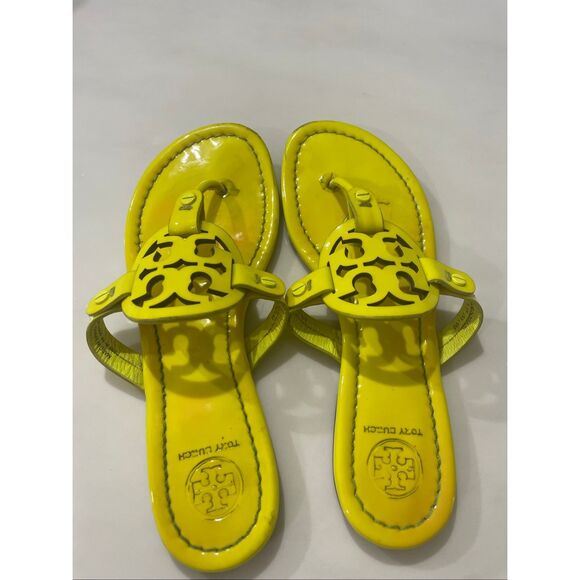 Tory Burch fluorescent lime yellow miller sandals size 6 - Picture 2 of 8